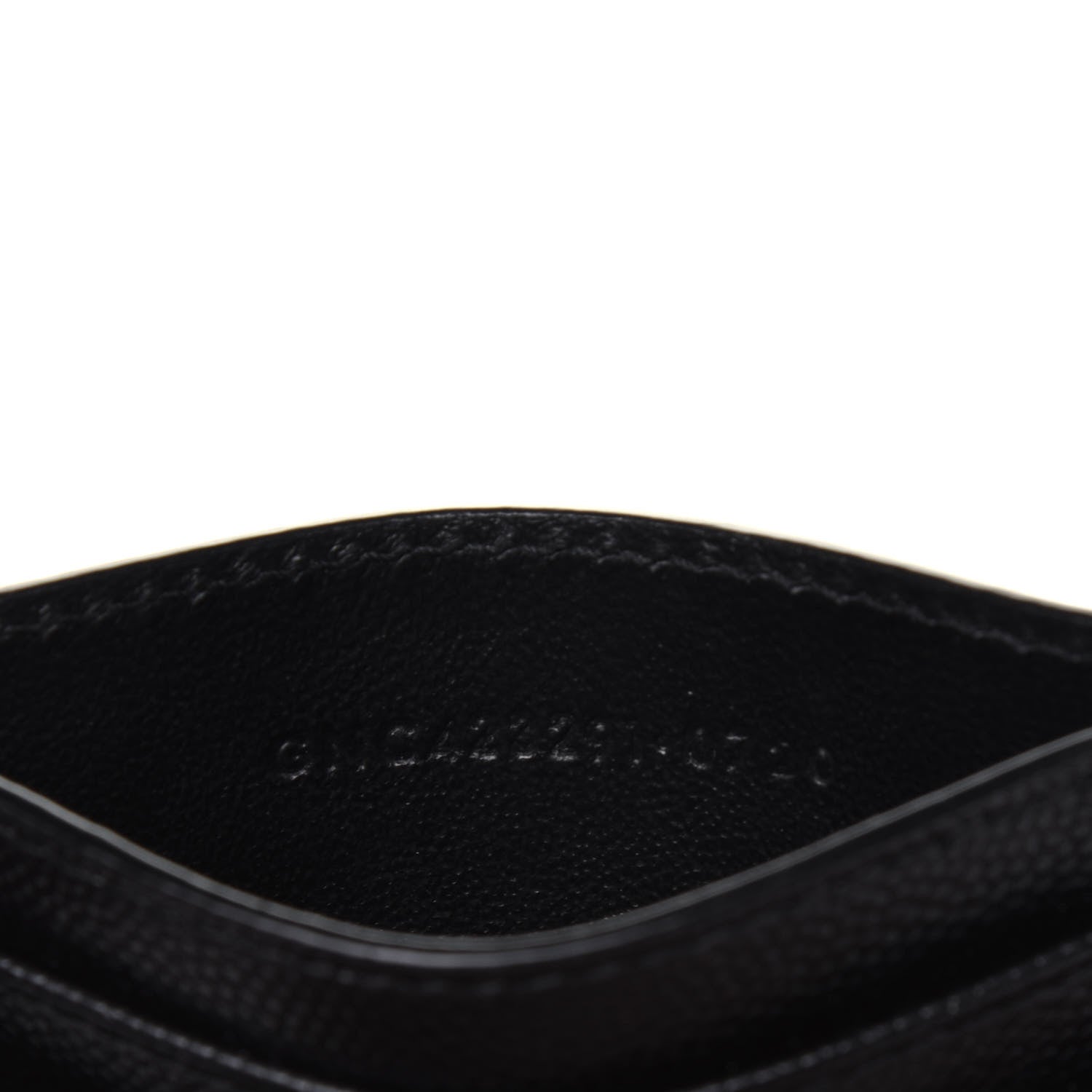 Saint Laurent Grain De Poudre Matelasse Chevron Monogram Credit Card Case Black 7 of 11
