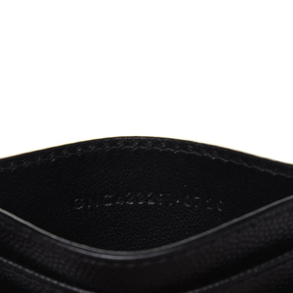 Saint Laurent Grain De Poudre Matelasse Chevron Monogram Credit Card Case Black 7 of 11