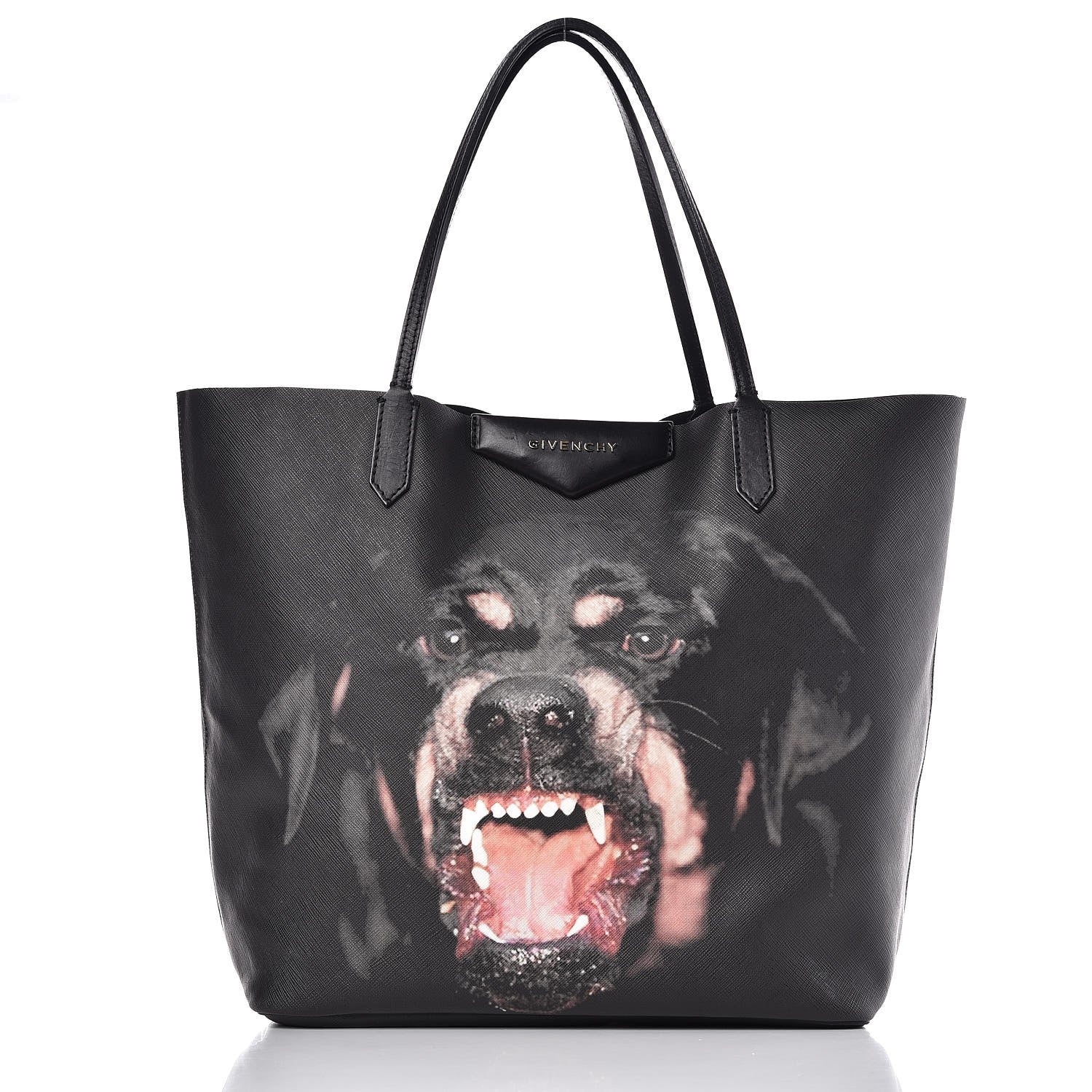 Givenchy Textured Coated Canvas Rottweiler Print Medium Antigona Tote Black 3 of 9