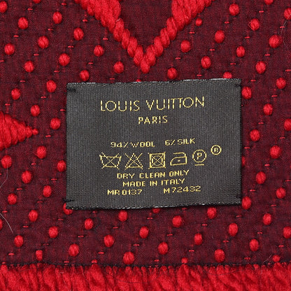 Louis Vuitton Wool Silk Logomania Scarf Rubis 4 of 4