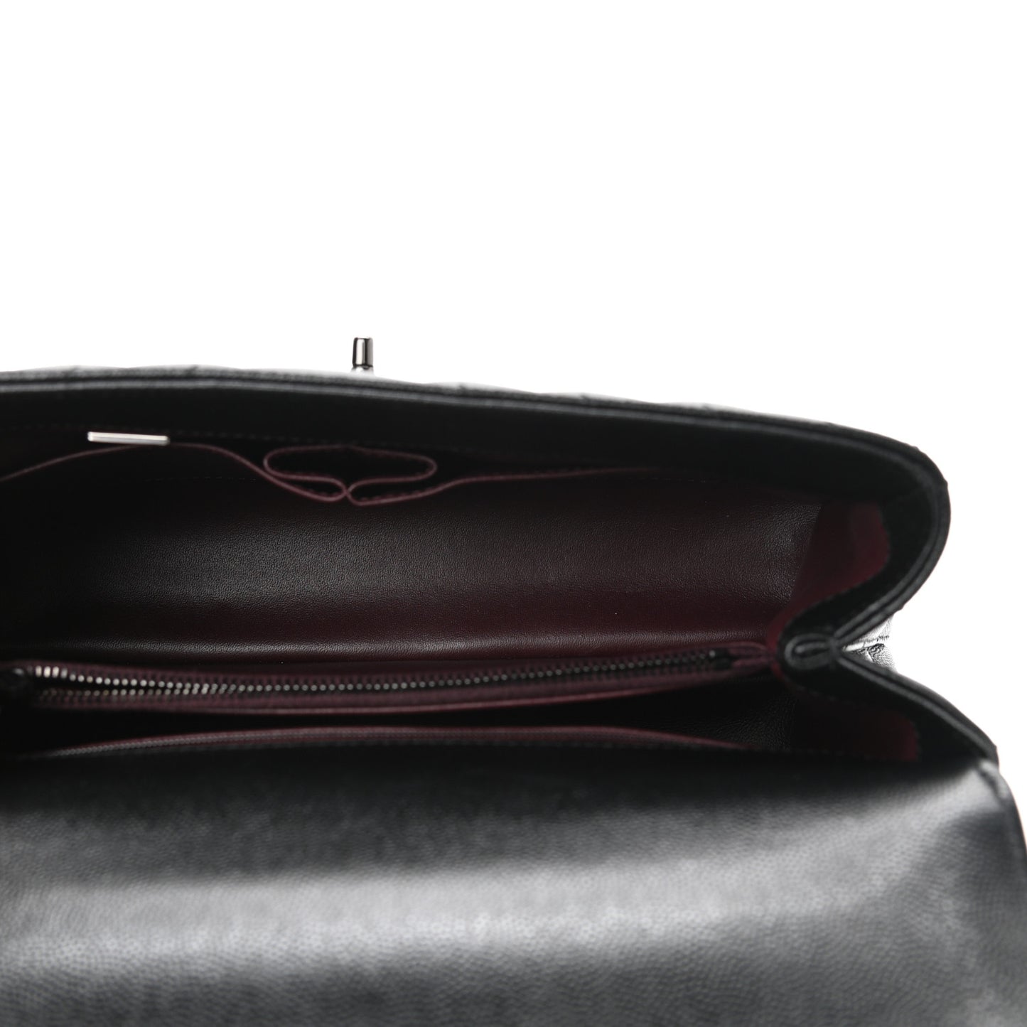 Caviar Chevron Quilted Small Coco Handle Flap So Black