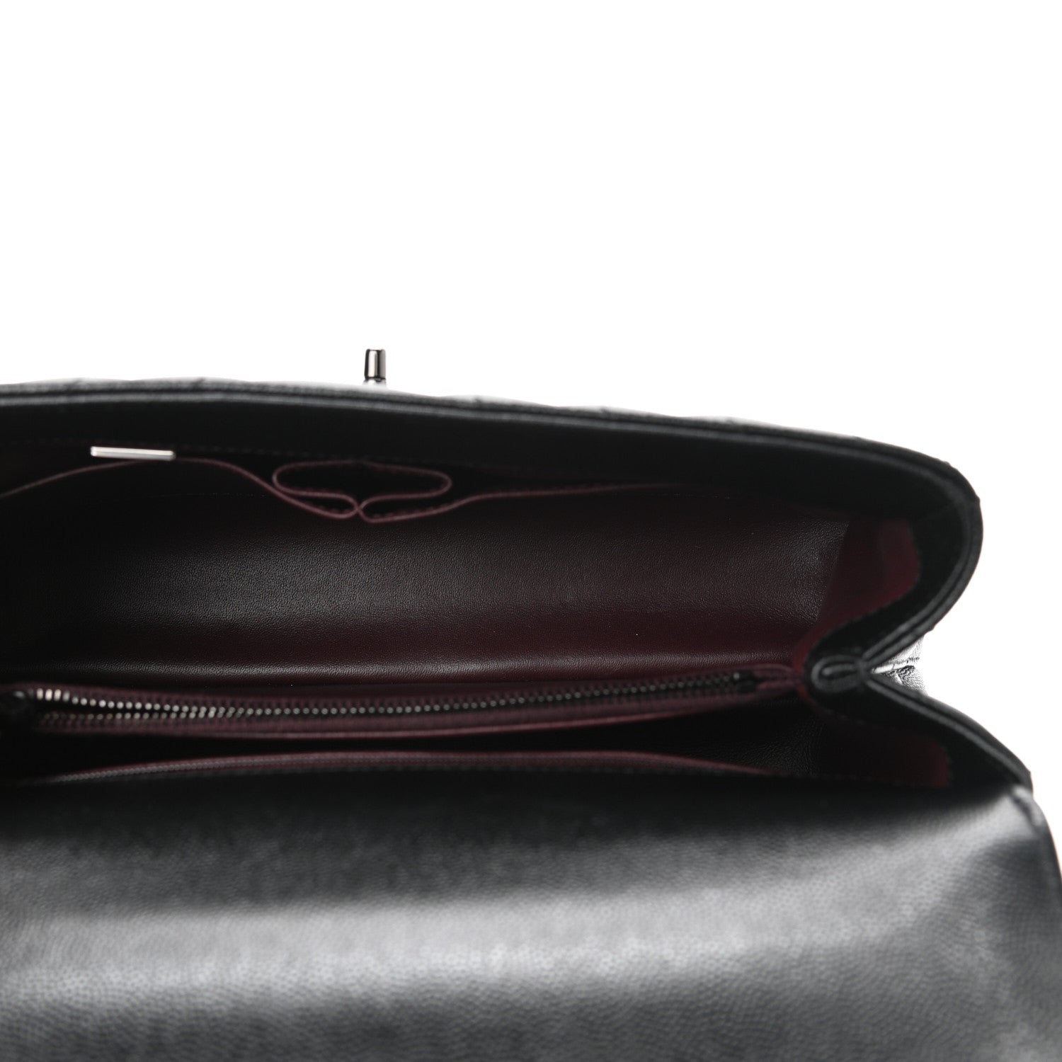 Chanel Caviar Chevron Quilted Small Coco Handle Flap So Black 5 of 10