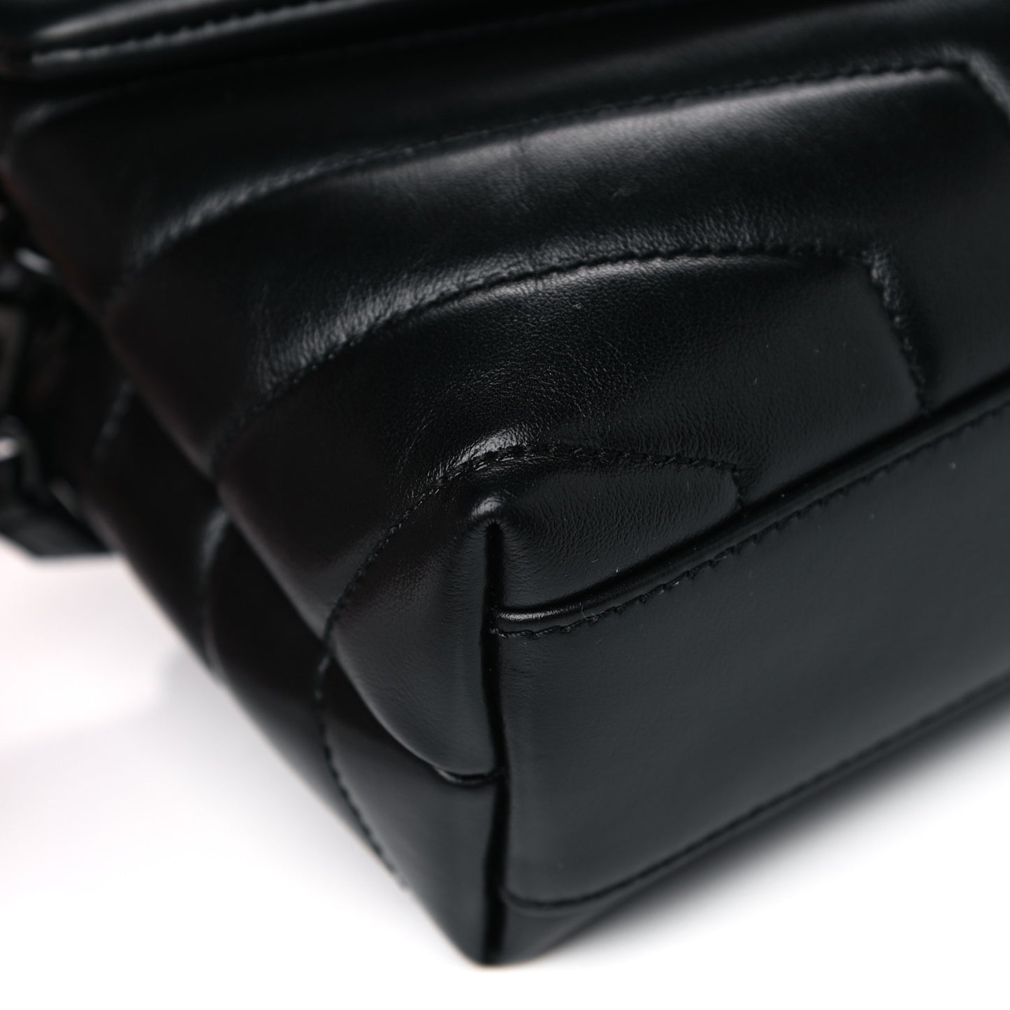 Calfskin Y Quilted Monogram Toy Loulou Crossbody Bag Black