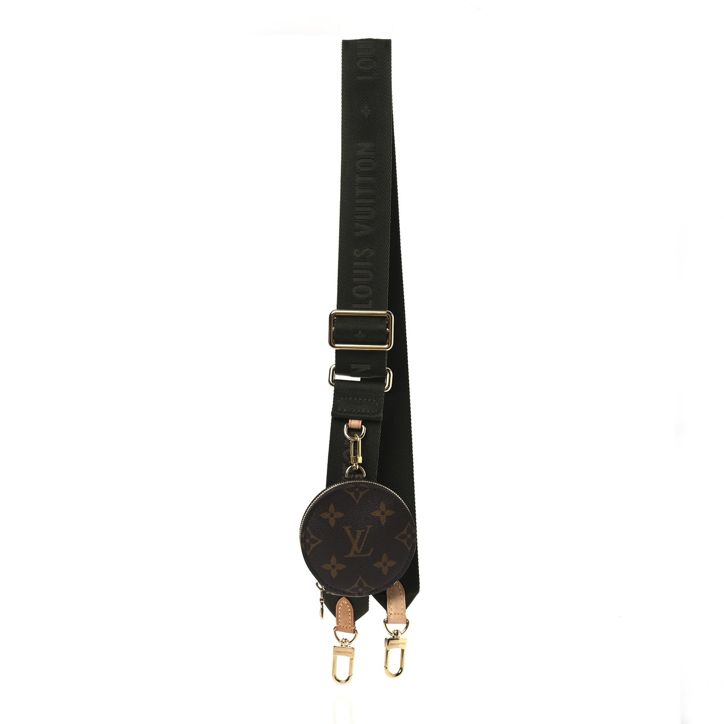 Nylon Monogram Strap with Coin Purse Kaki