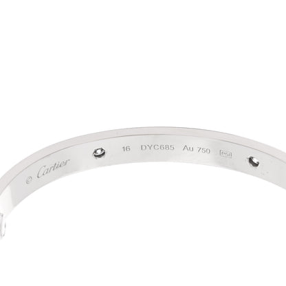 Cartier 18K White Gold 4 Diamond LOVE Bracelet 16 6 of 9