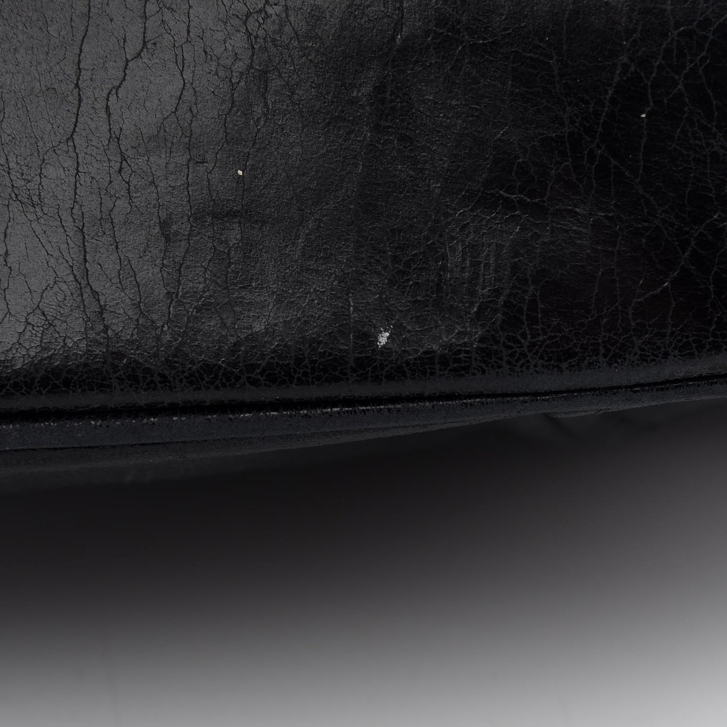 Vitello Shine Top Handle Bag Black