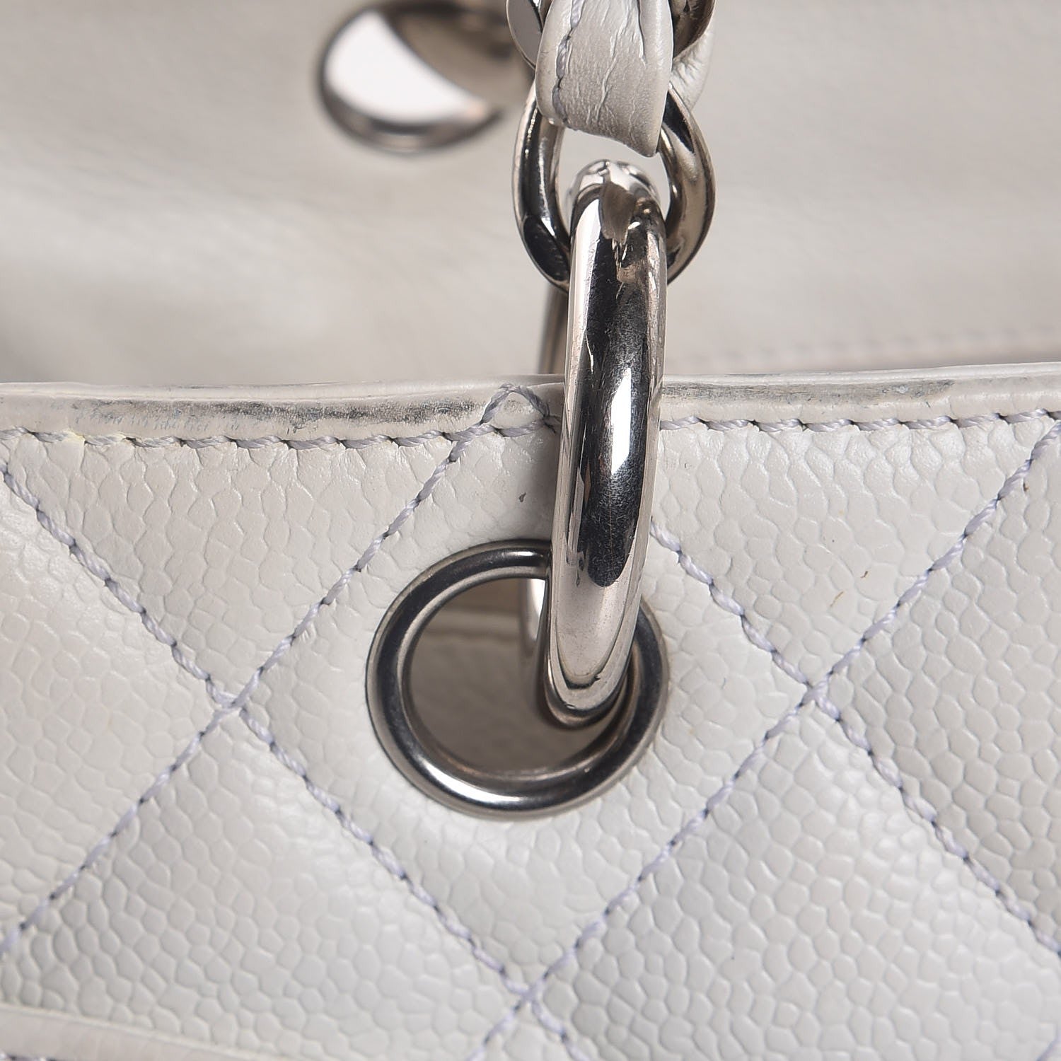 Chanel Caviar Quilted Grand Shopping Tote GST White 14 of 17