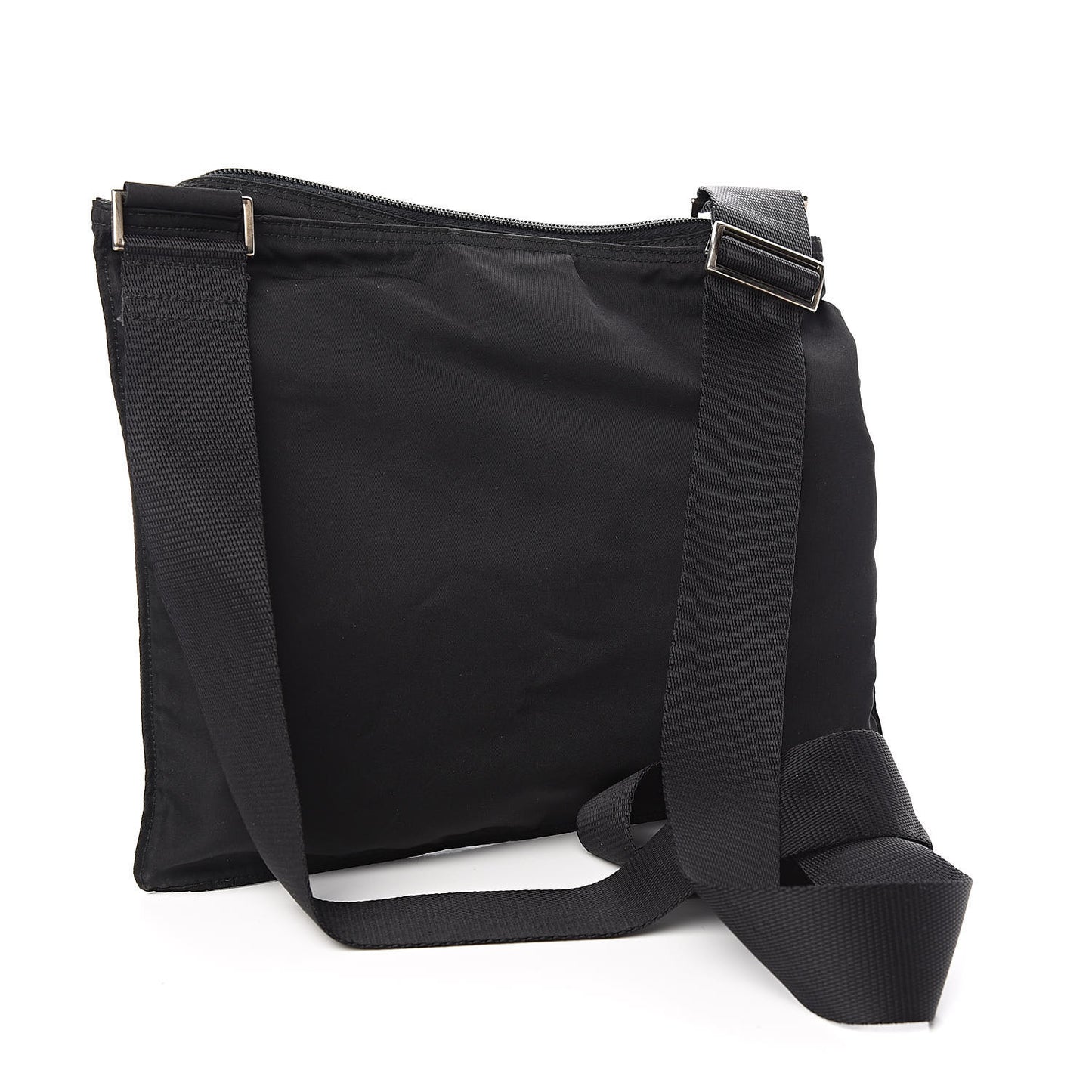 Tessuto Nylon Small Flat Messenger Bag Black