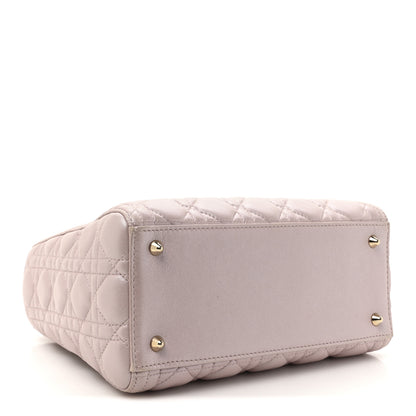 Christian Dior Pearly Lambskin Cannage Medium Lady Dior Lotus 4 of 16