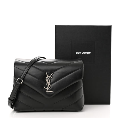 Saint Laurent Calfskin Y Quilted Monogram Toy Loulou Crossbody Bag Black 12 of 12