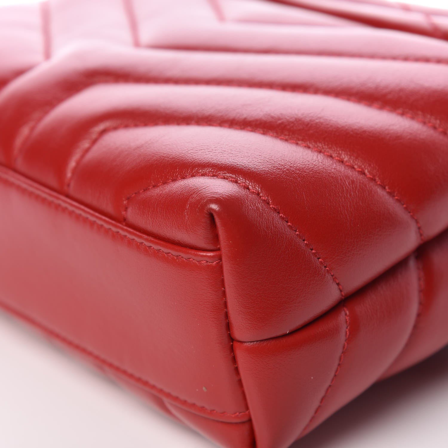 Saint Laurent Calfskin Y Quilted Monogram Toy Loulou Crossbody Bag Red 11 of 14