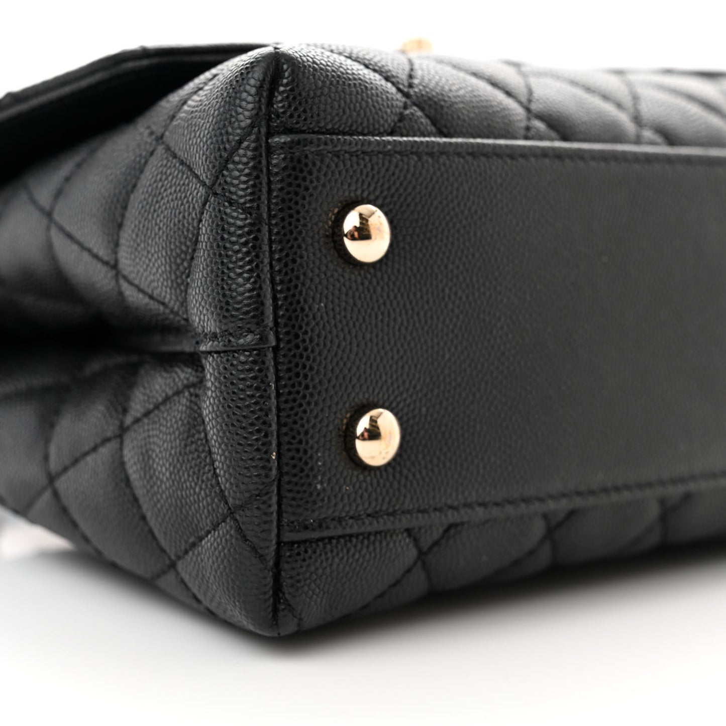 Caviar Quilted Mini Coco Handle Flap Black