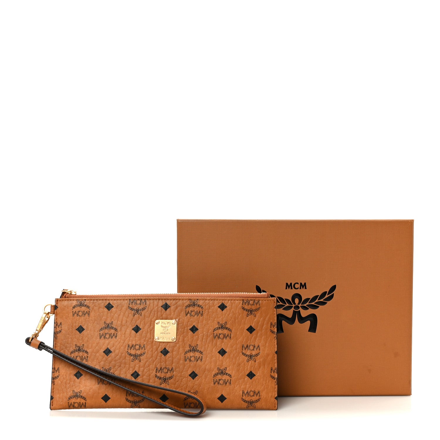 MCM Visetos Aren Wristlet Card Pouch Cognac 1832097 – FASHIONPHILE