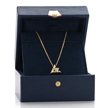 Louis Vuitton 18K Yellow Gold Diamond Large LV Volt One Pendant Necklace 5 of 5