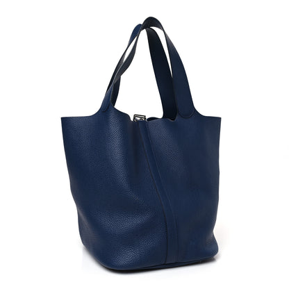 Hermes Taurillon Clemence Picotin Lock TGM Bleu Saphir 3 of 9