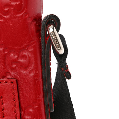 Gucci Guccissima Signature Small Messenger Bag Hibiscus Red 13 of 13