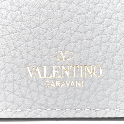 Valentino Garavani Pebbled Calfskin Rockstud Card Holder Grey 6 of 7