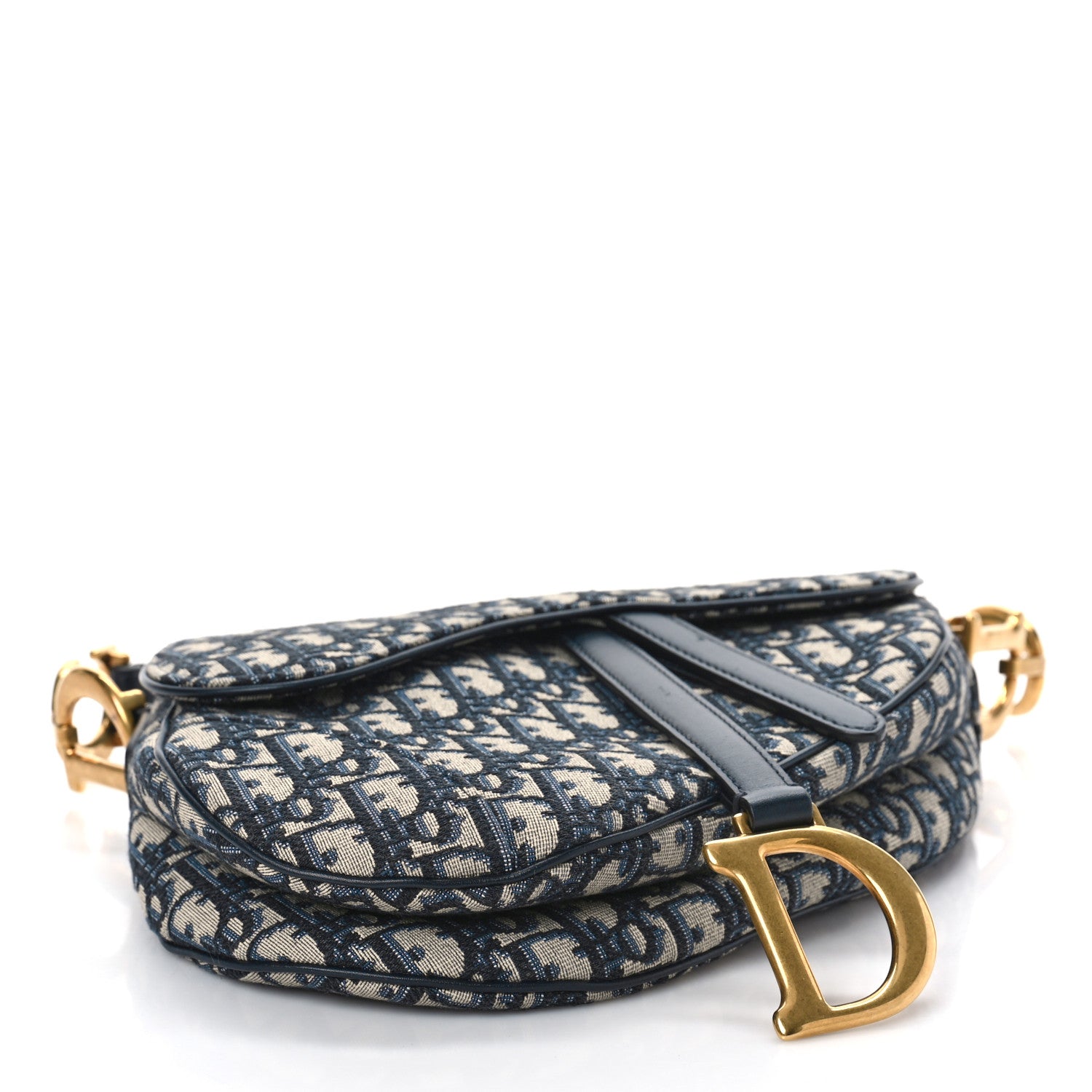 Christian Dior Oblique Saddle Bag Blue 4 of 8