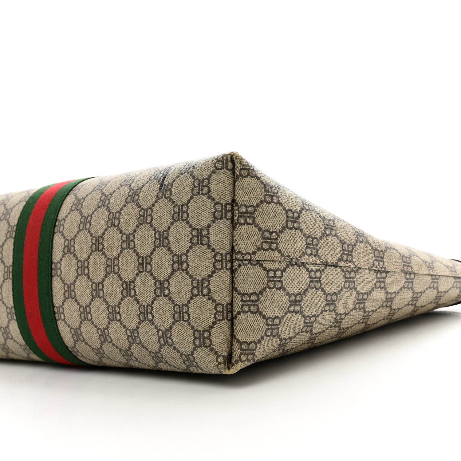 Gucci X BALENCIAGA BB Supreme Monogram Web Graffiti Medium Ophidia Shopping Tote Beige New Acero 17 of 23