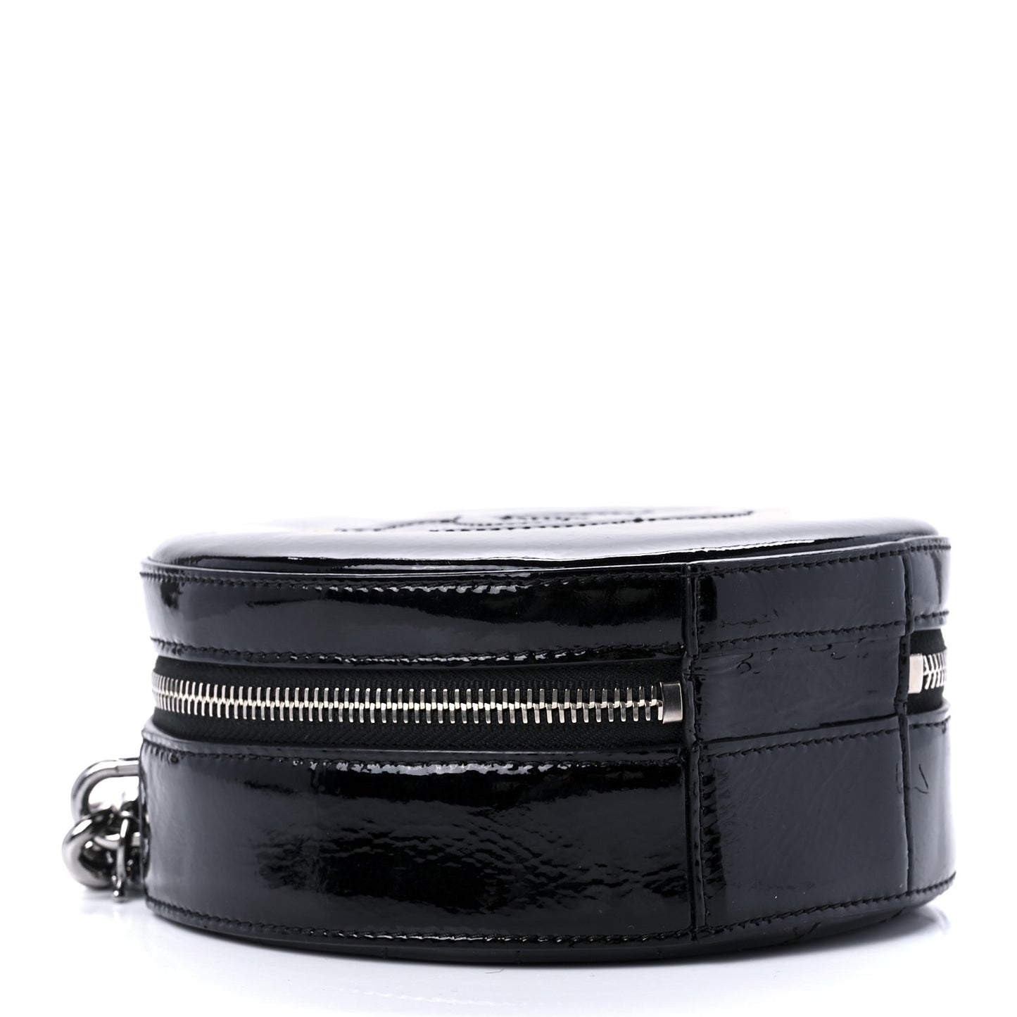 Patent Round As Earth Evening Bag Black