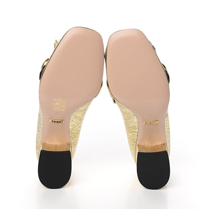 Gucci Galassia GG Marmont Fringe 50mm Loafer Pumps 37 Platino 5 of 9