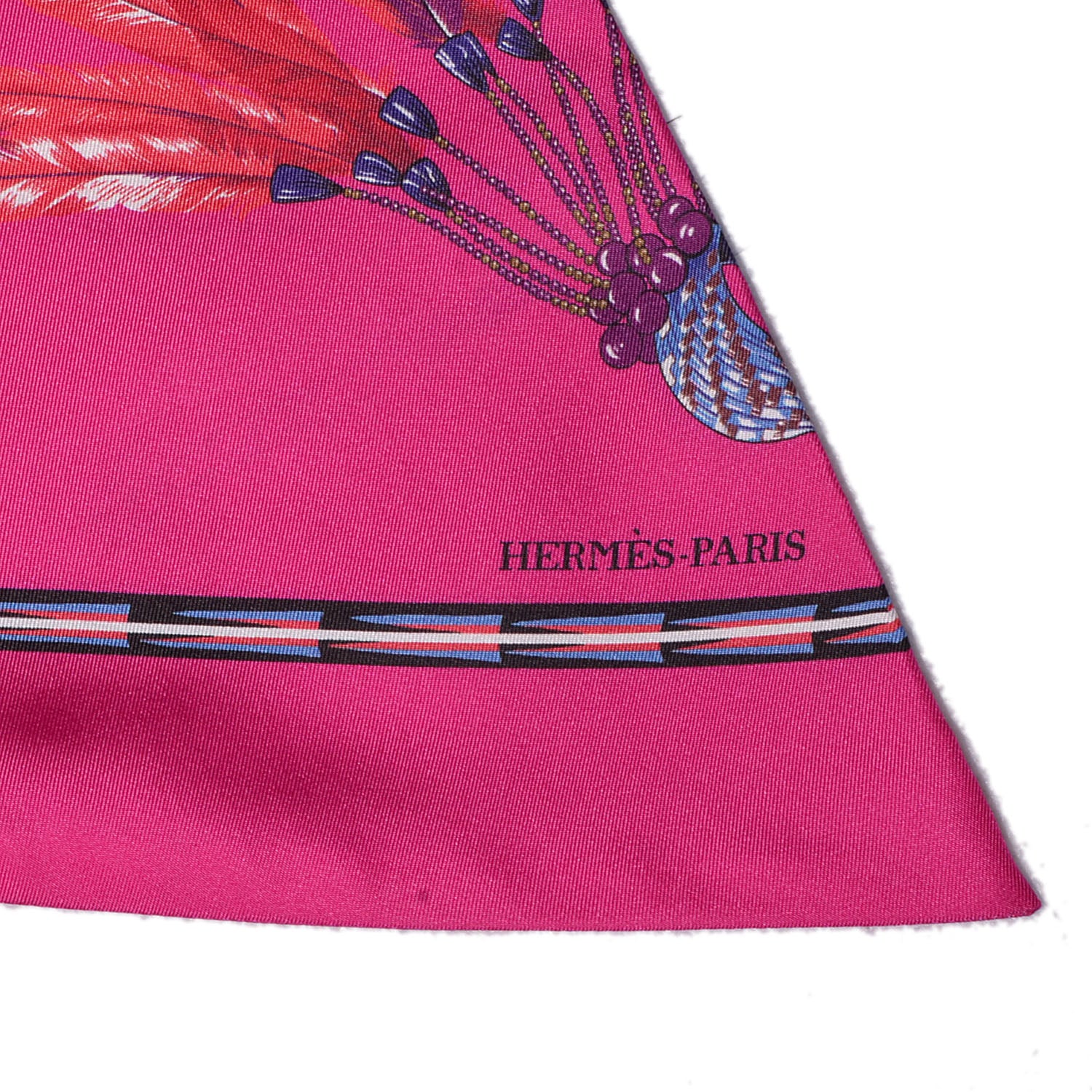 Hermes Silk Brazil Maxi Twilly Fuchsia 5 of 6