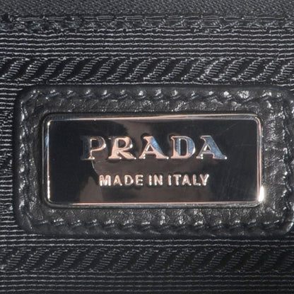 Prada Glace Calf Mirror Zippers Bowler Black 7 of 9