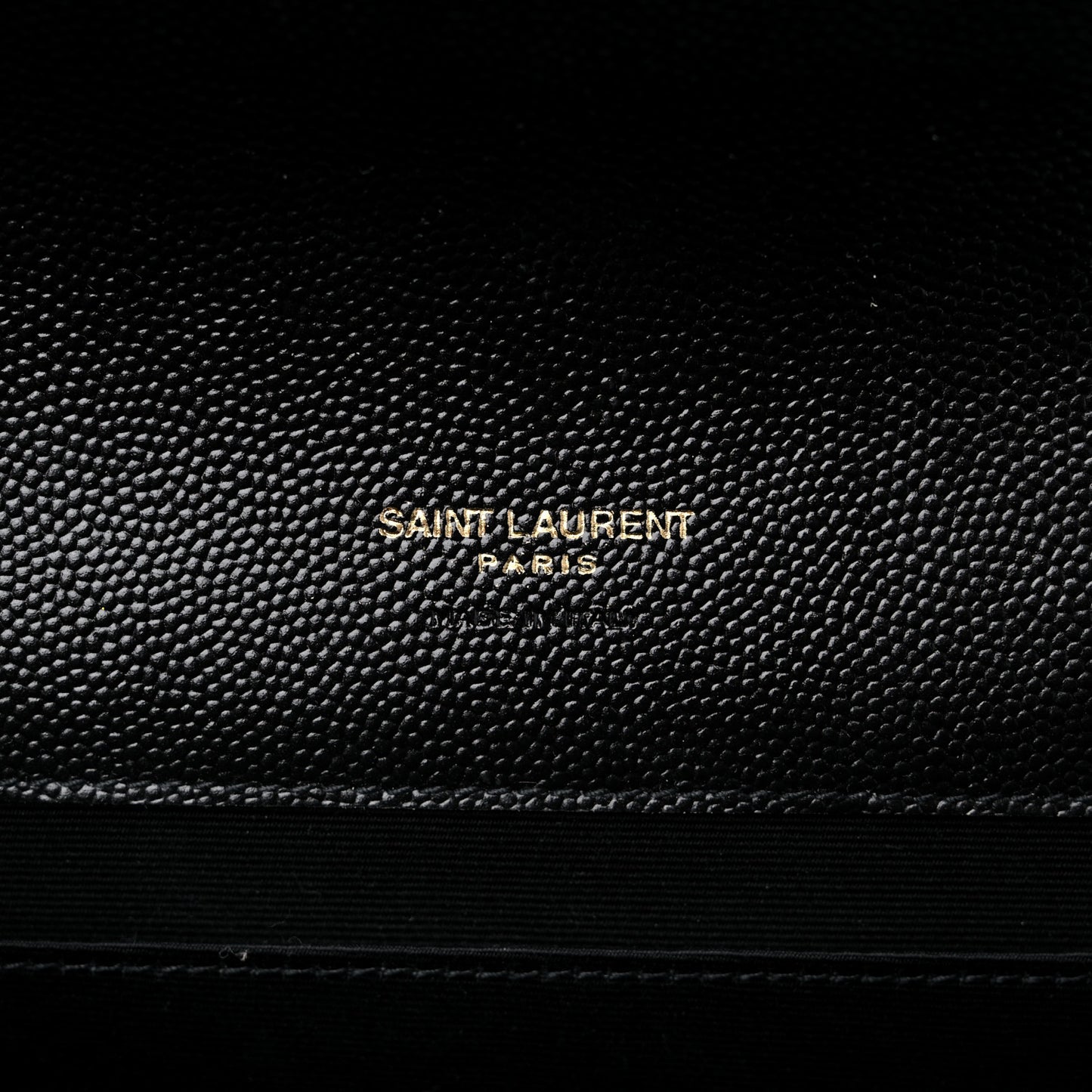 Grain De Poudre Matelasse Chevron Monogram Envelope Clutch Black