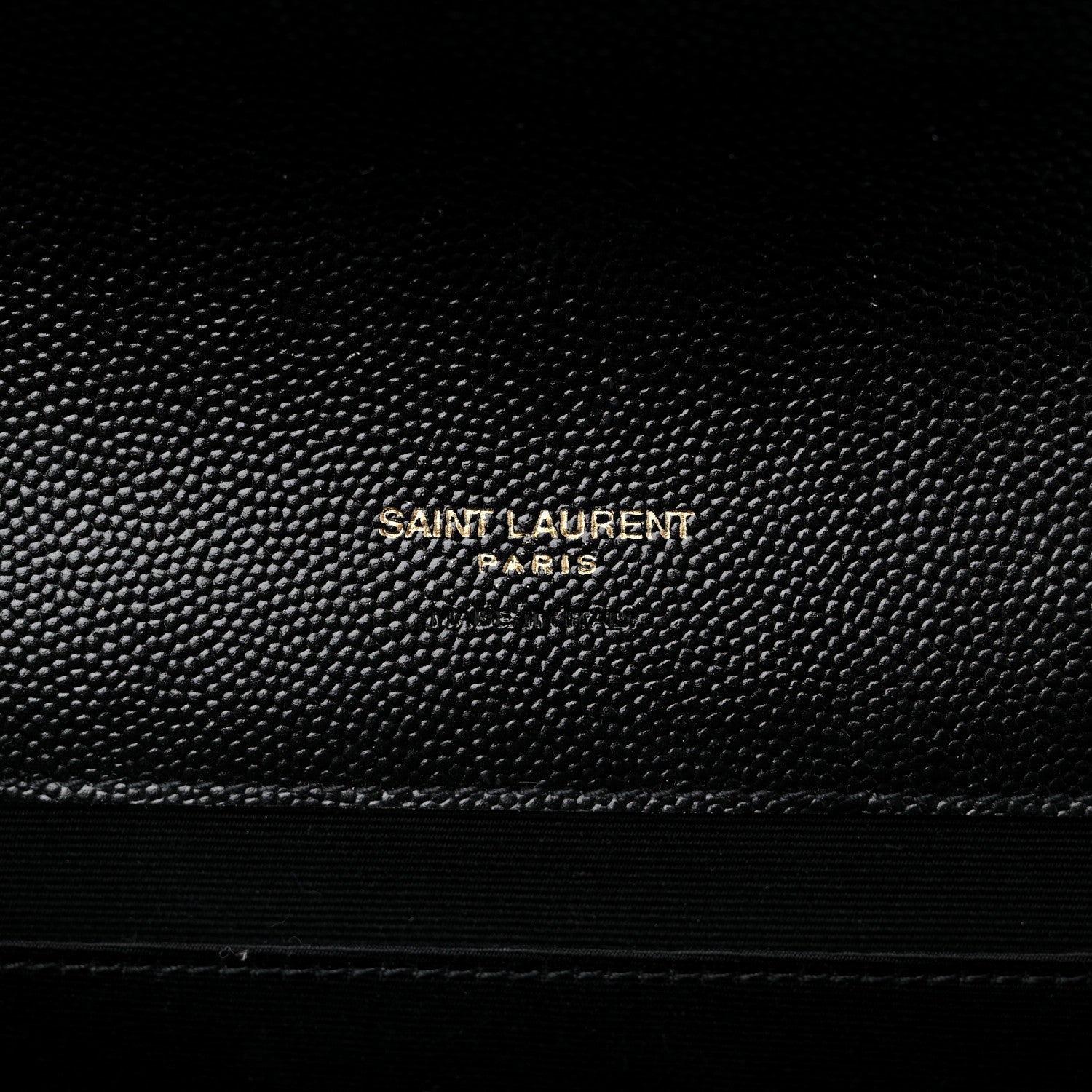 Saint Laurent Grain De Poudre Matelasse Chevron Monogram Envelope Clutch Black 6 of 10