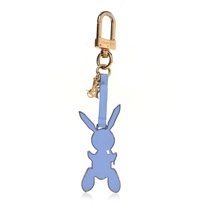 Louis Vuitton Calfskin Jeff Koons Masters LV Rabbit Bag Charm Key Ring Blue 1 of 6