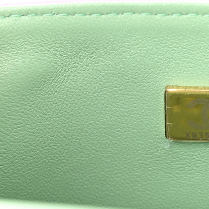 Chanel Lambskin Quilted Mini Top Handle Rectangular Flap Lilac Light Green 7 of 10