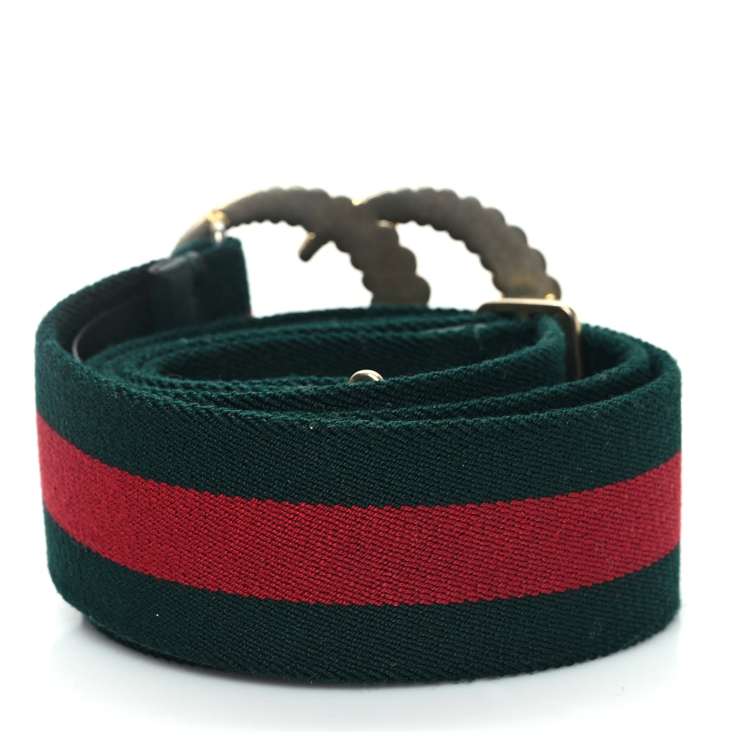 Canvas Torchon Double G Web Belt 90 36 Verde