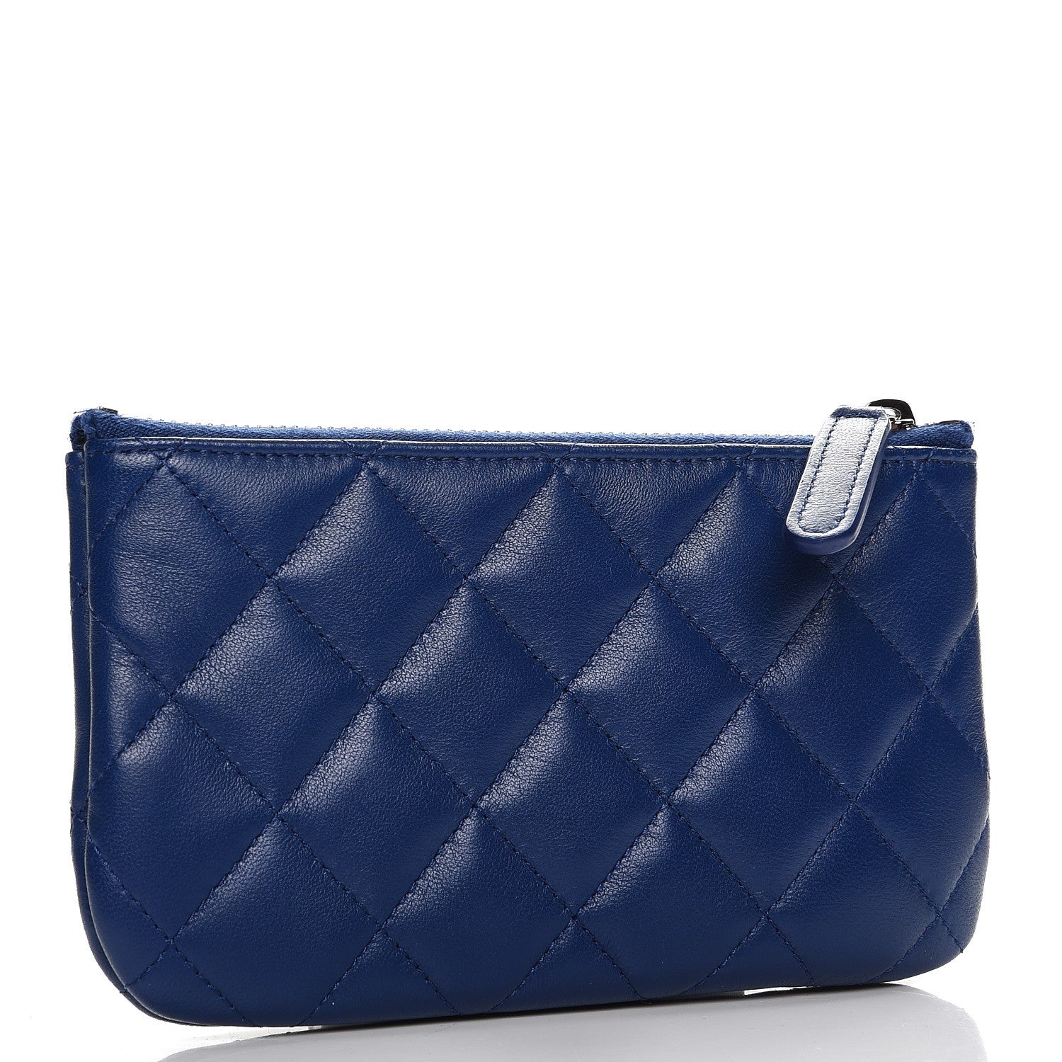 Chanel Lambskin Quilted Small Cosmetic Case Blue 4 of 9