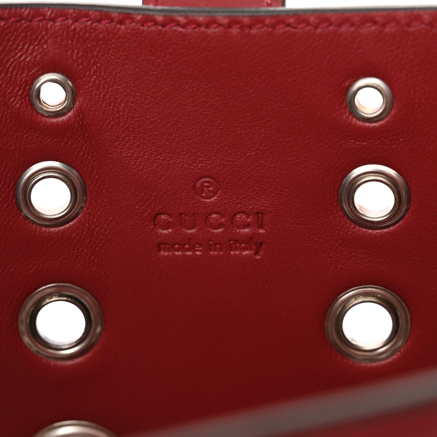 Gucci Calfskin Ha Ha Ha Jackie 1961 Eyelet Hobo Cherry Red 7 of 11