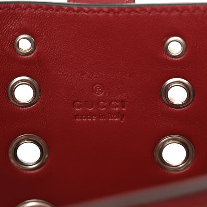 Gucci Calfskin Ha Ha Ha Jackie 1961 Eyelet Hobo Cherry Red 7 of 11