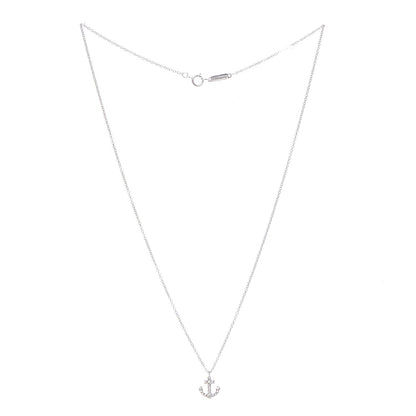 Tiffany 18K White Gold Mini Metro Anchor Pendant Necklace 3 of 6