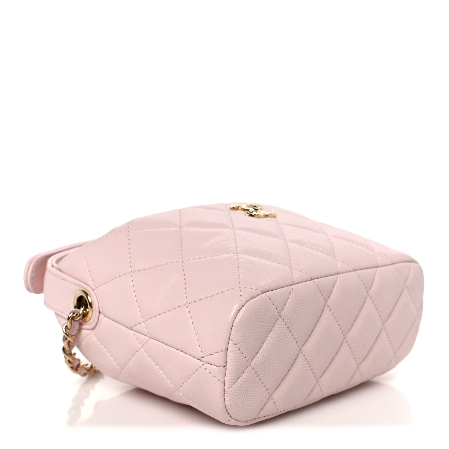 Chanel Shiny Caviar Hobo Clutch With Chain Light Pink 4 of 11