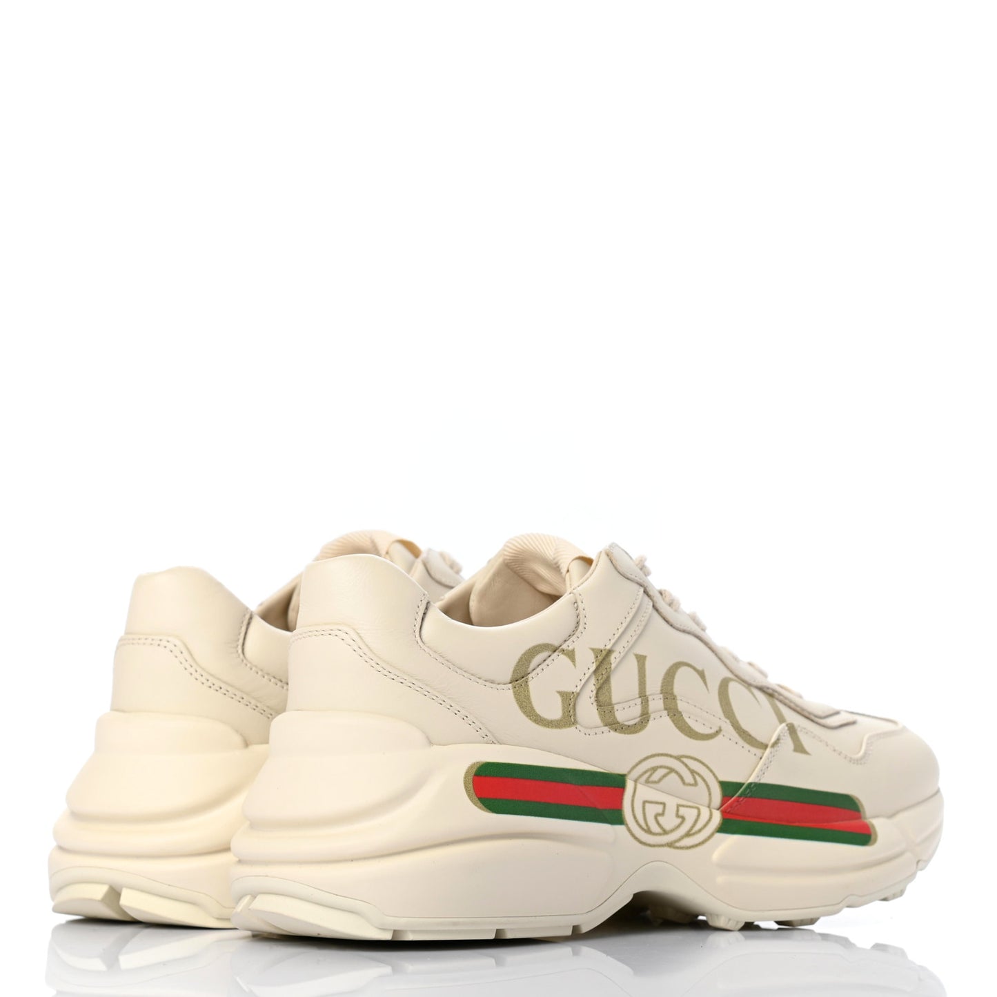 Calfskin Logo Womens Rhyton Sneakers 37.5 Ivory