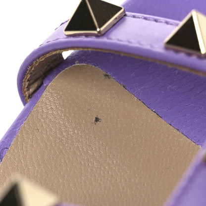 Valentino Garavani Nappa Rockstud Caged Flat Slide Sandals 40 Glicine 11 of 11