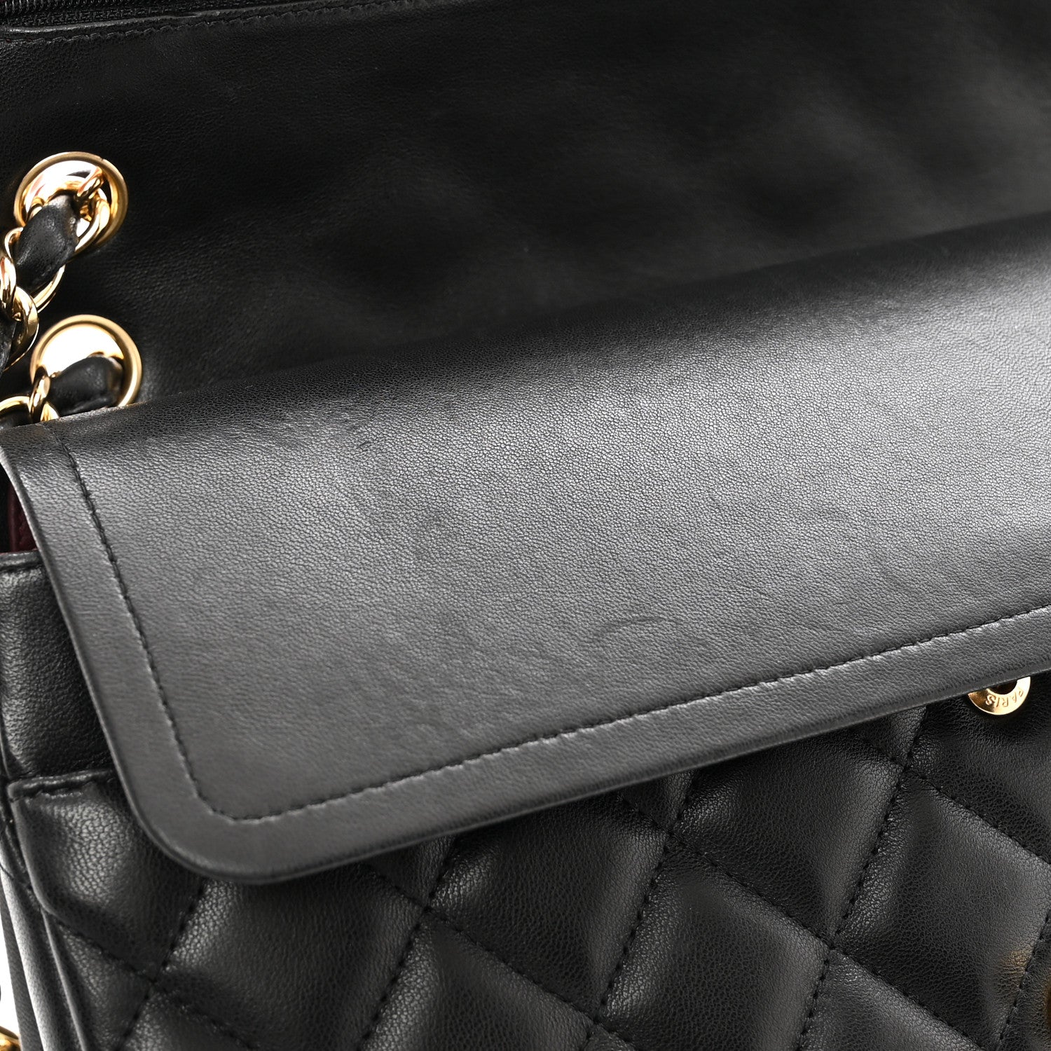 Chanel Lambskin Quilted Jumbo Double Flap Black 11 of 11