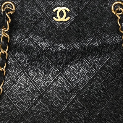 Chanel Caviar Diamond Embossed Shoulder Bag Black 7 of 9