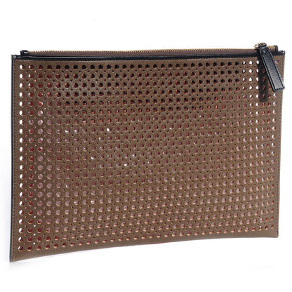 Chloe Perforated Goatskin Large Alice Clutch Anchor Grey 3 of 8
