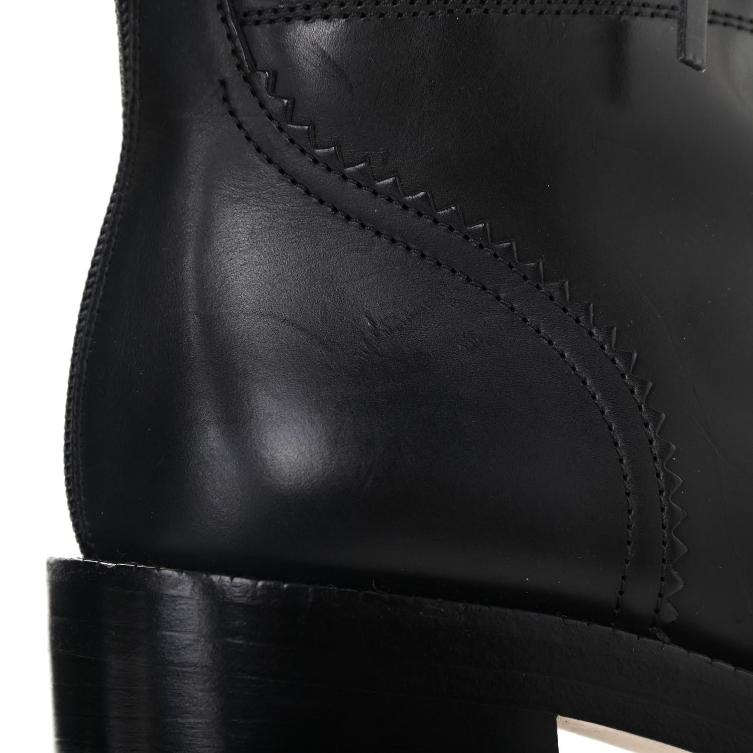 Chanel Calfskin Lace Up Knee High Boots 40 Black 10 of 11