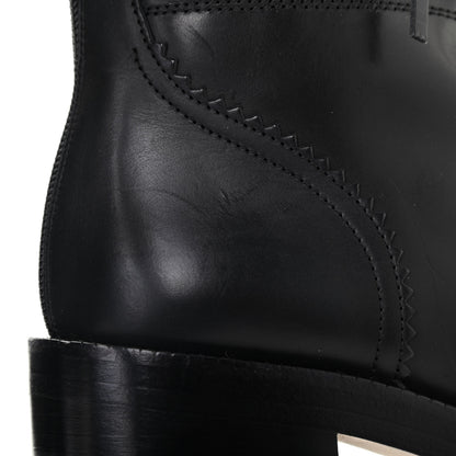 Chanel Calfskin Lace Up Knee High Boots 40 Black 10 of 11