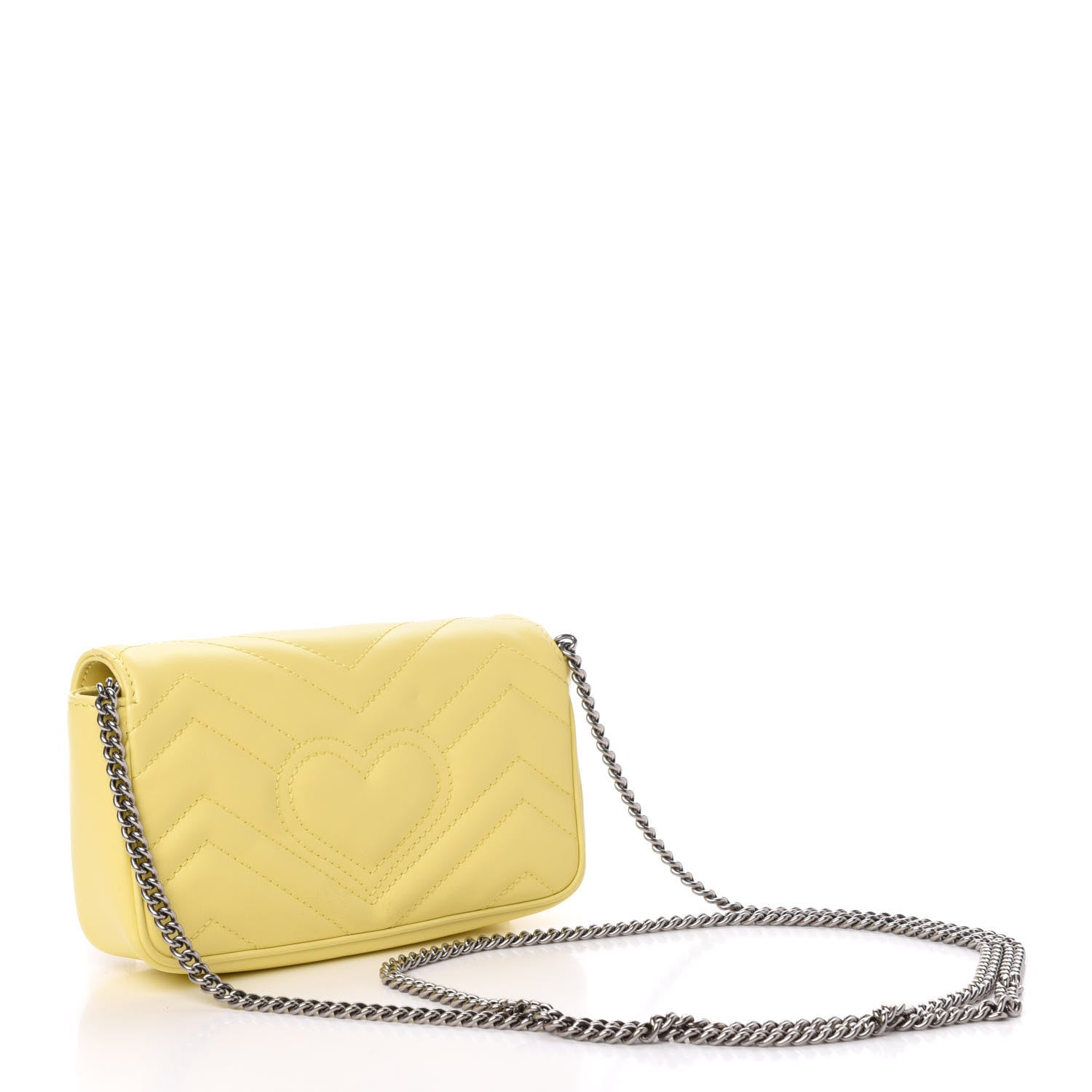 Gucci Calfskin Matelasse Super Mini GG Marmont Shoulder Bag Banana 3 of 10