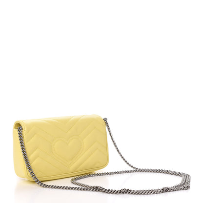 Gucci Calfskin Matelasse Super Mini GG Marmont Shoulder Bag Banana 3 of 10