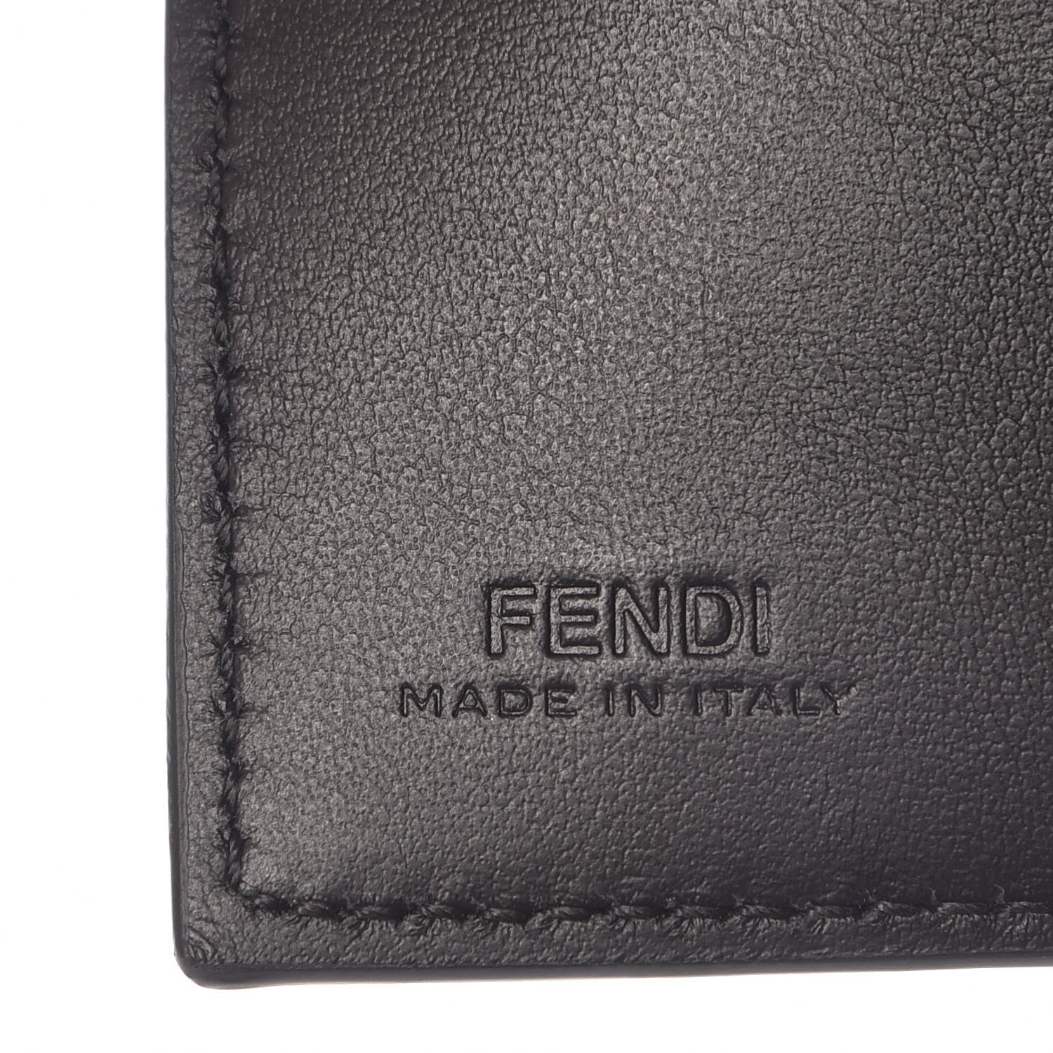 Fendi Vitello Liberty F is Fendi Bi-Color FF 1974 Embossed Micro Tri-Fold Envelope Wallet Maya Black 7 of 11