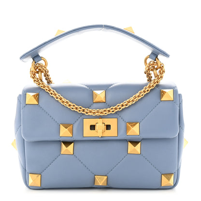 Valentino Garavani Nappa Medium Roman Stud Shoulder Bag Niagara 1 of 9