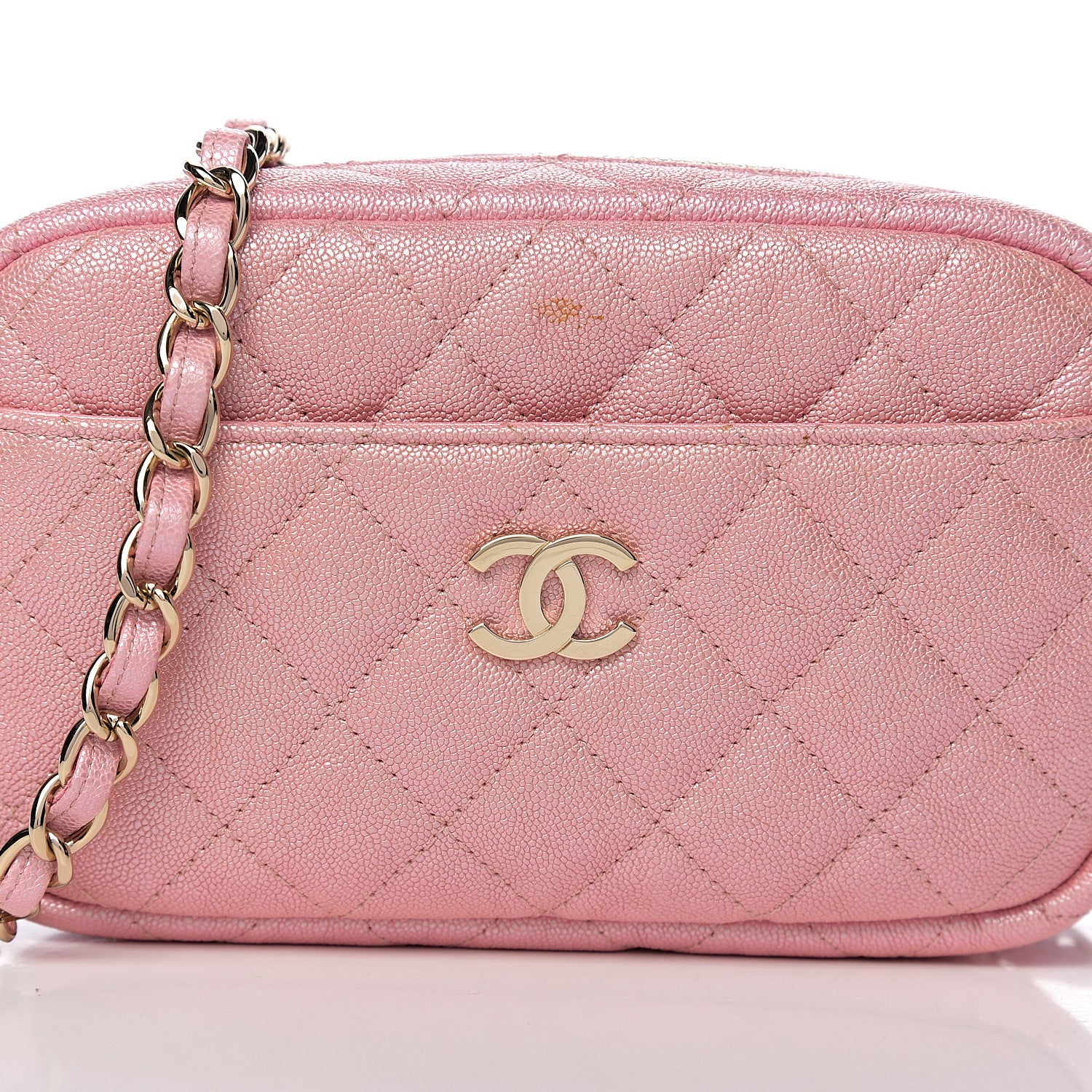 Chanel Iridescent Caviar Quilted Small Timeless Camera Case Pink 9 of 11
