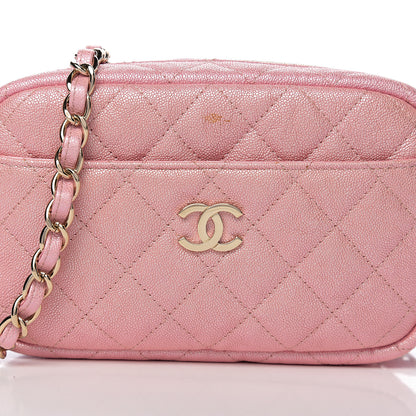 Chanel Iridescent Caviar Quilted Small Timeless Camera Case Pink 9 of 11